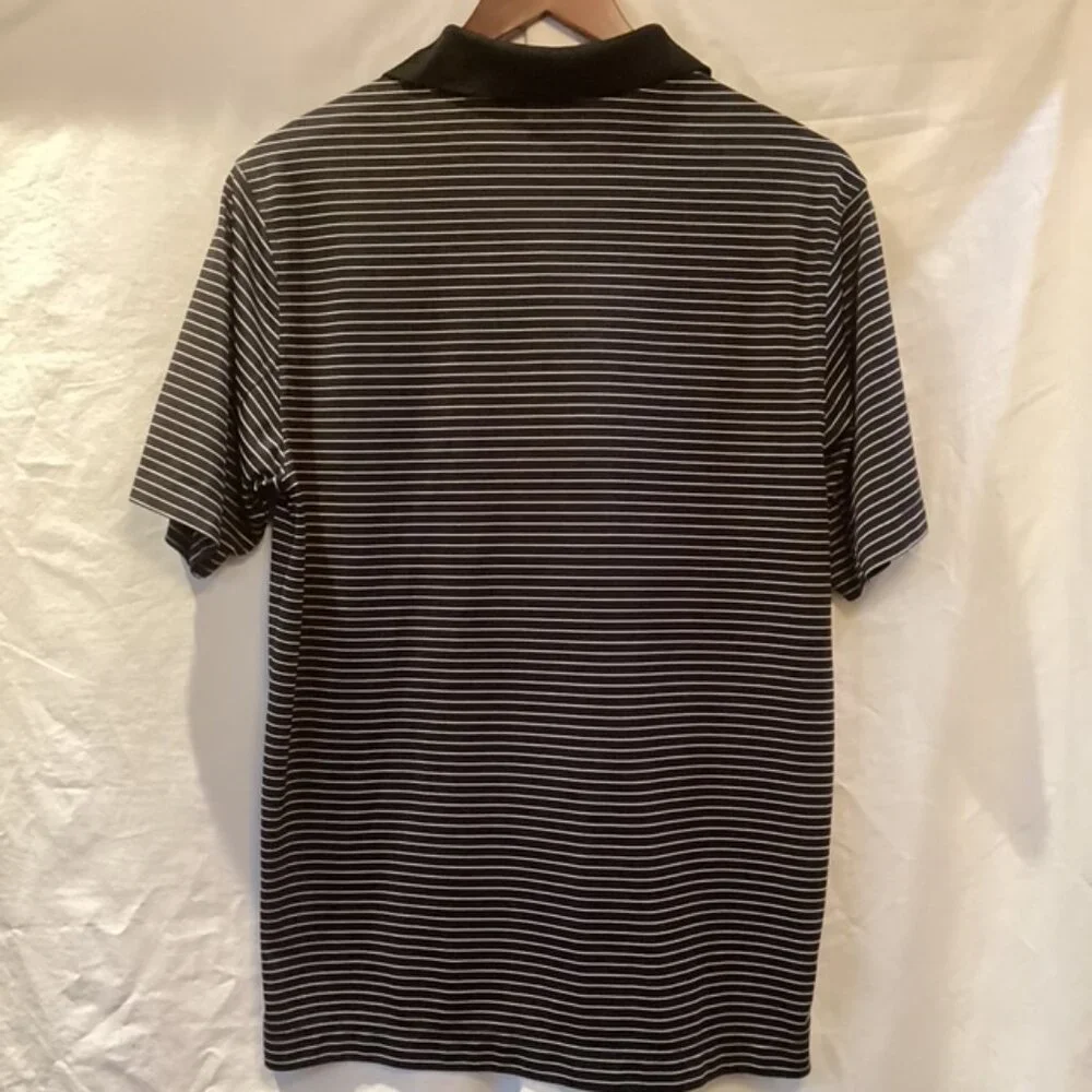 Two Nike Shirts Dry Fit Mens Small Black & White Stripe, Dark Gray Solid Vietnam